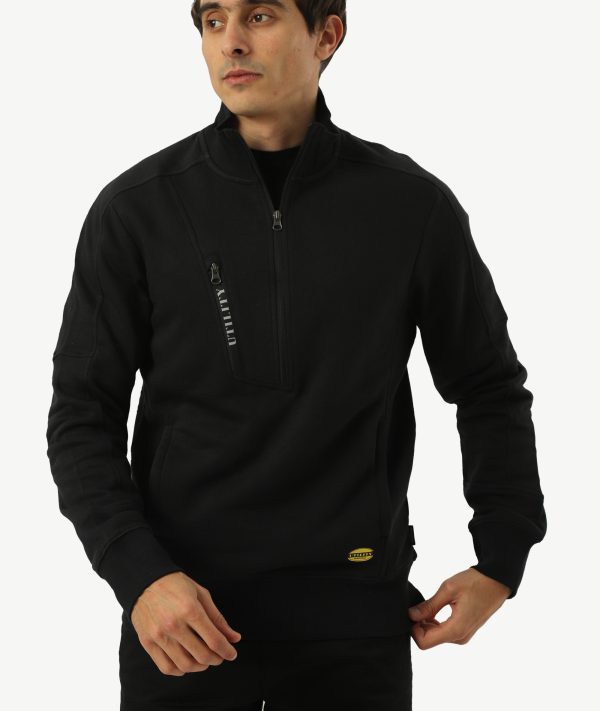 Sweat Demi-Zippé En Coton Coupe Régulière