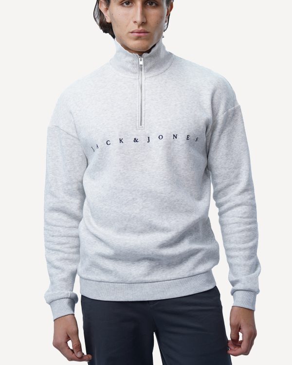 Sweat Demi-Zippé En Coton Coupe Décontractée