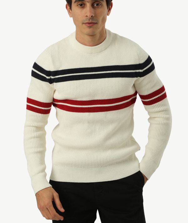 Pull Col Rond JACK&JONES Blanc