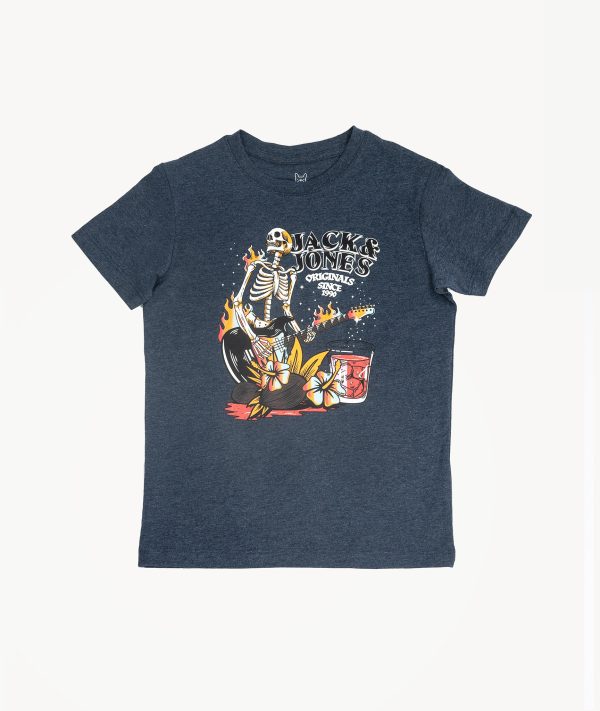 T-Shirts Imprimé JACK&JONES enfant Bleu Chiné