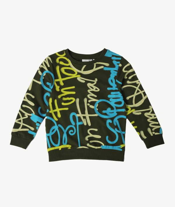 Sweatshirt NAME IT Vert Avec Motif Coton