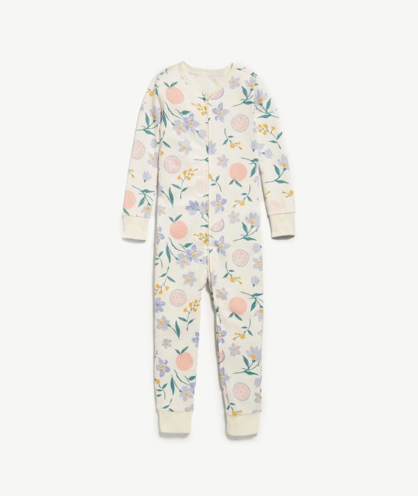 Grenouillère pour tout-petit et bébé crème a fleurs