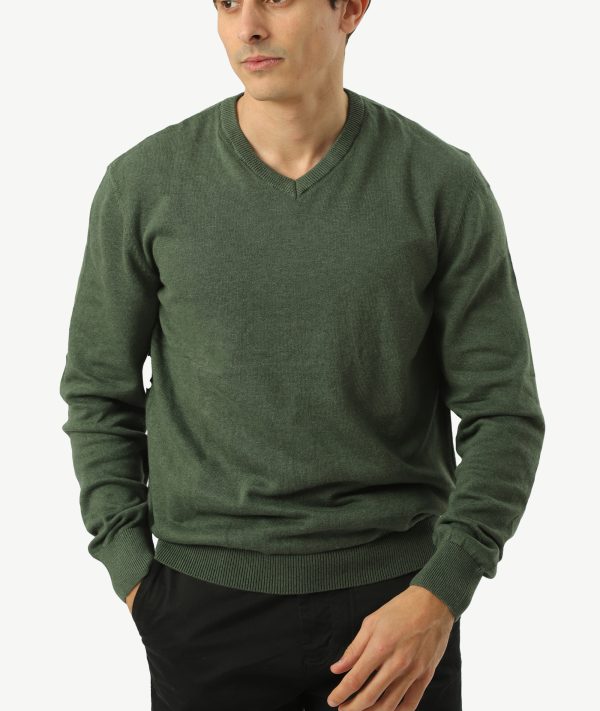 Pull Col V ZARA Vert