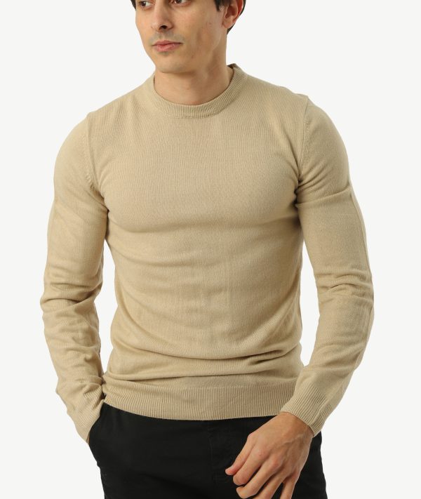 Pull Col Rond ZARA Beige